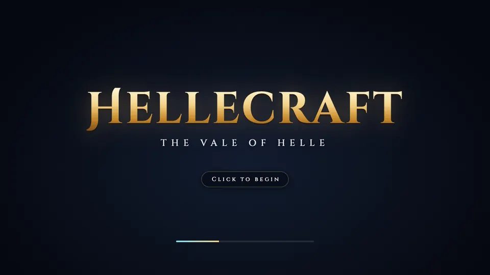 Hellecraft title screen: the Vale of Helle.